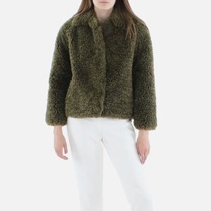 Rag and Bone Womens Collared Short Faux Fur Coat XS